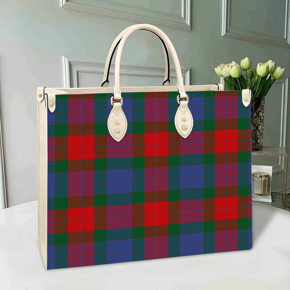 Clan Mar Tartan Leather Bag EE64 Clan Mar Tartan Today   