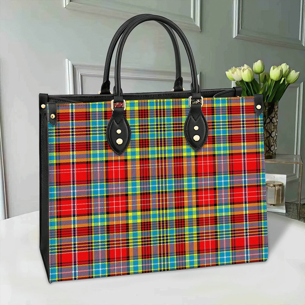Clan Ogilvie Tartan Leather Bag ZF62 Clan Ogilvie Tartan Today   