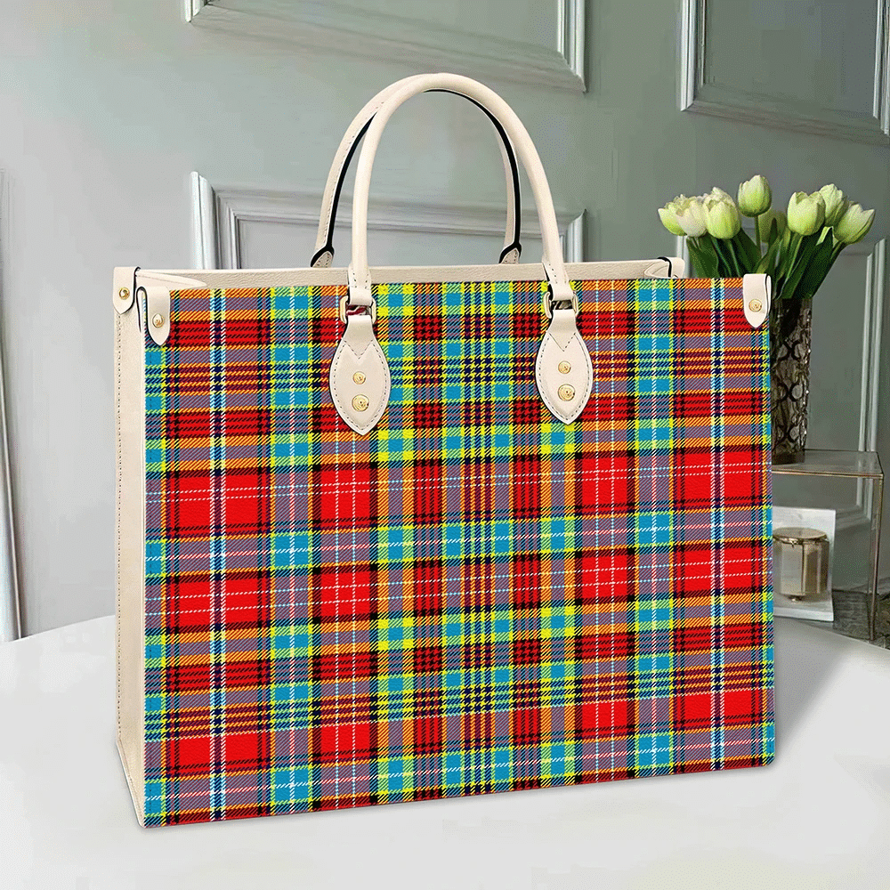 Clan Ogilvie Tartan Leather Bag ZF62 Clan Ogilvie Tartan Today   