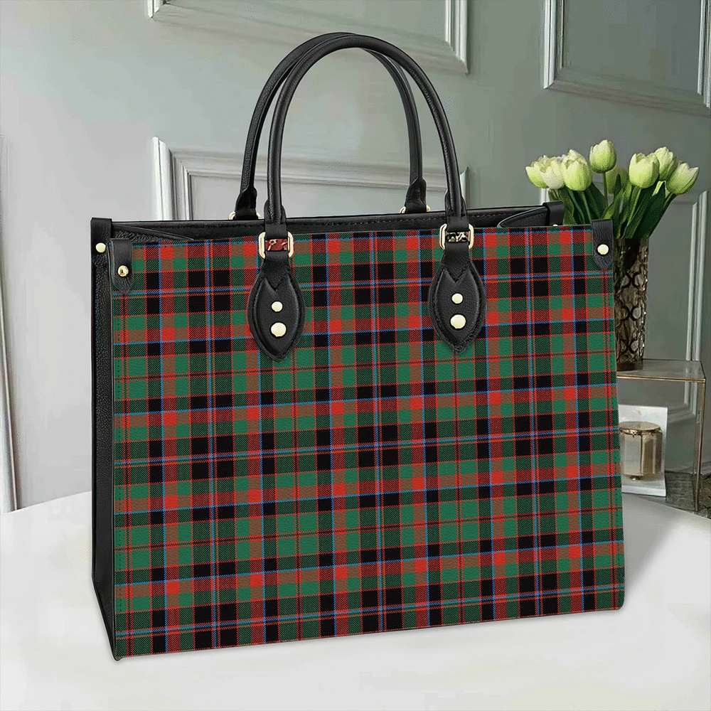 Clan Cumming Hunting Ancient Tartan Leather Bag RB20 Clan Cumming Tartan Today   