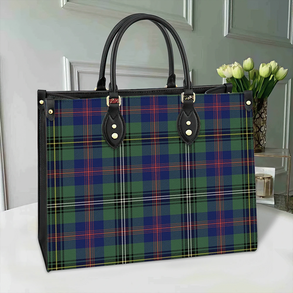 Clan Wood Modern Tartan Leather Bag LX18 Clan Wood Tartan Today   