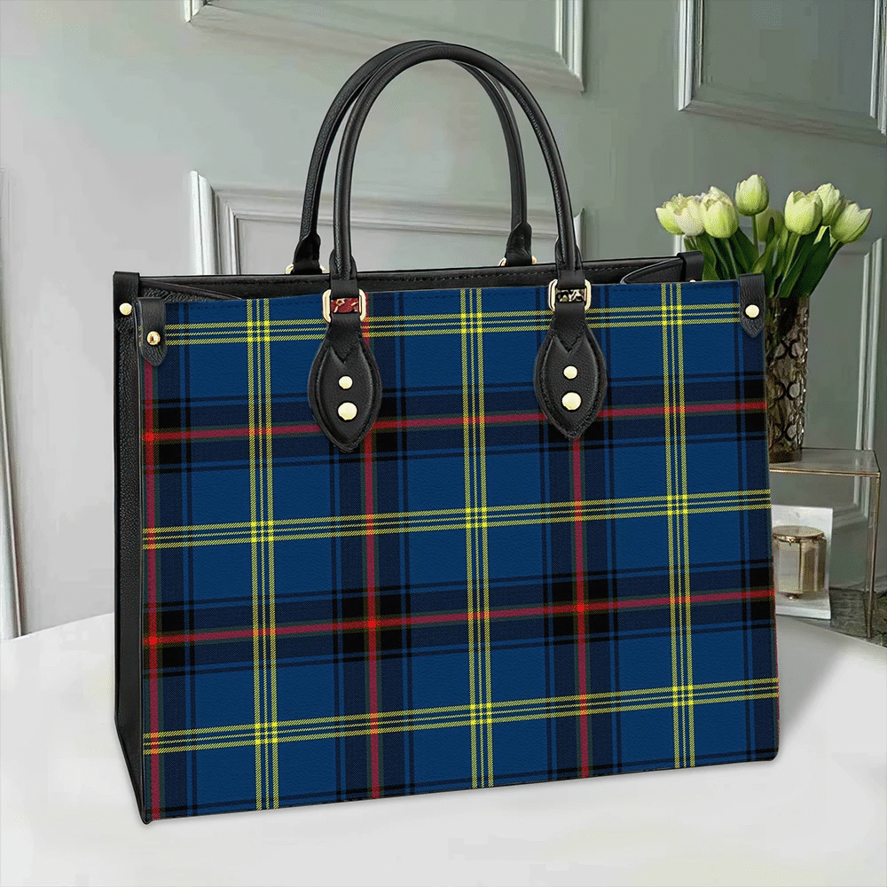 Clan Grewar Tartan Leather Bag FG29 Clan Grewar Tartan Today   