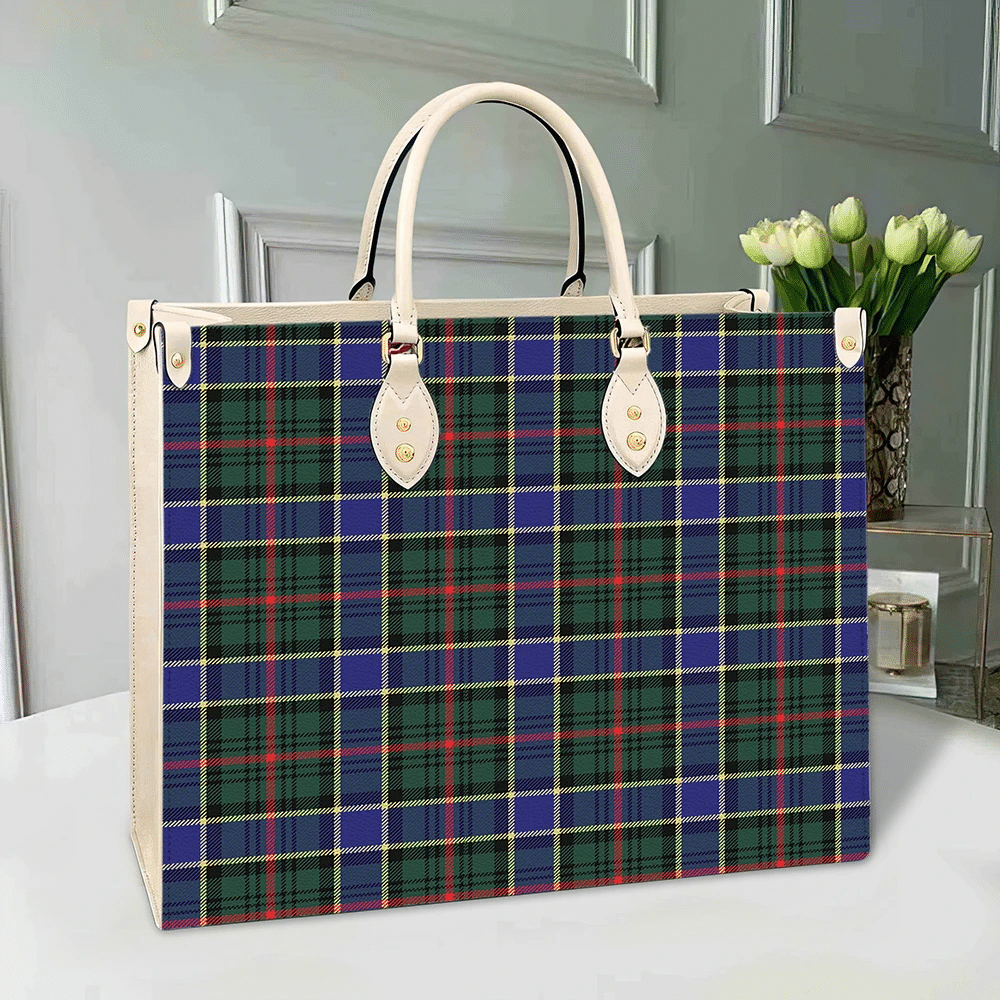 Clan Ogilvie Hunting Modern Tartan Leather Bag ZM55 Clan Ogilvie Tartan Today   