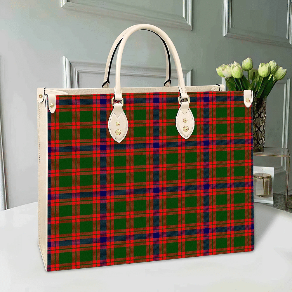 Clan Skene Modern Tartan Leather Bag LL93 Clan Skene Tartan Today   