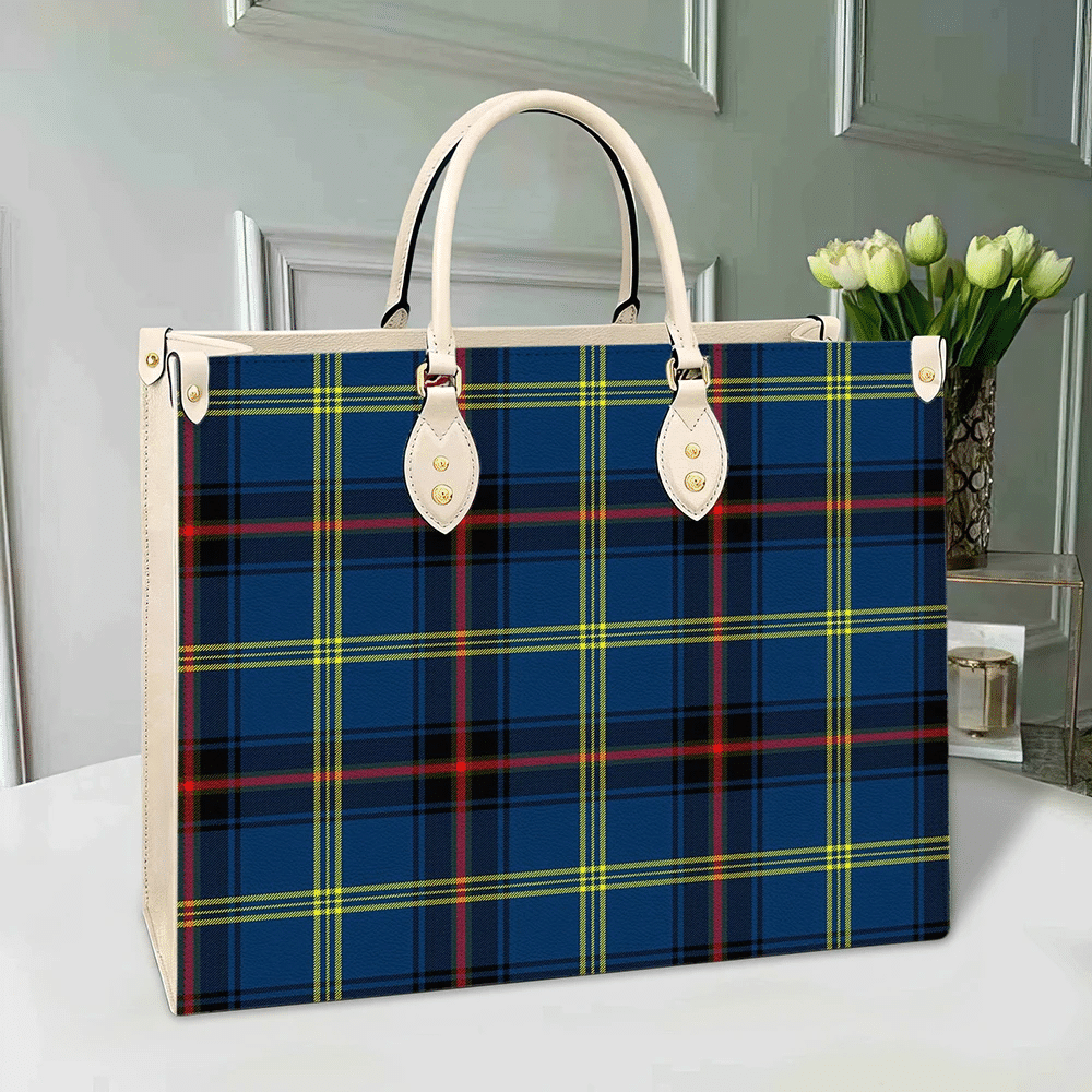 Clan Grewar Tartan Leather Bag FG29 Clan Grewar Tartan Today   