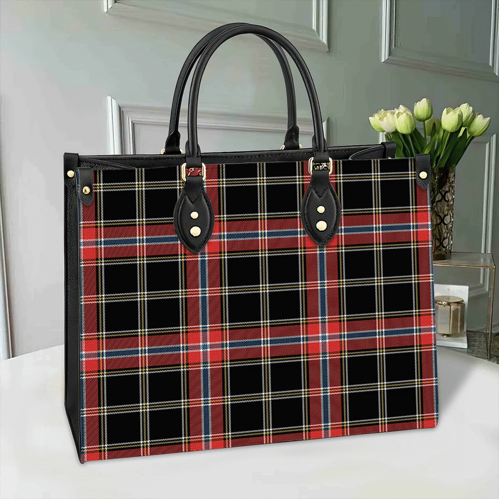Clan Norwegian Night Tartan Leather Bag YW72 Clan Norwegian Tartan Today   