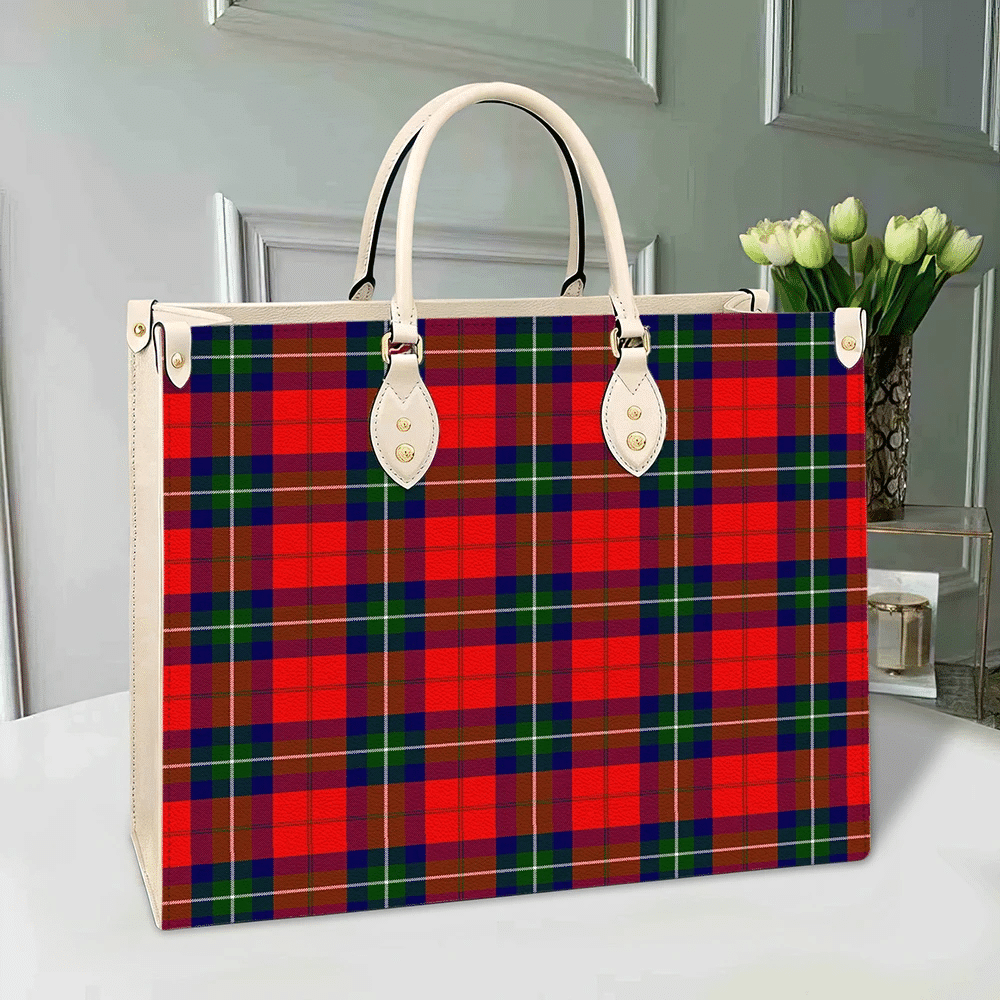 Clan Ruthven Modern Tartan Leather Bag WI18 Clan Ruthven Tartan Today   