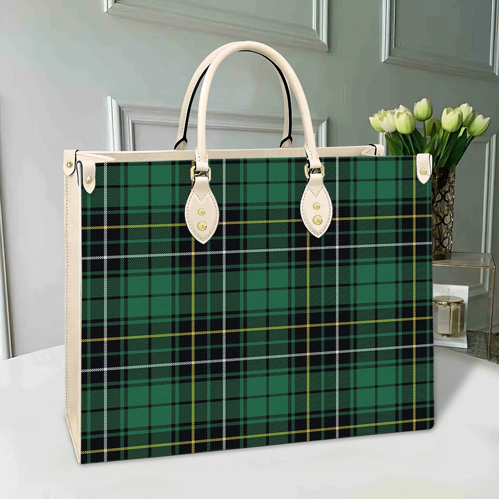 Clan MacAlpine Ancient Tartan Leather Bag PC58 Clan MacAlpine Tartan Today   