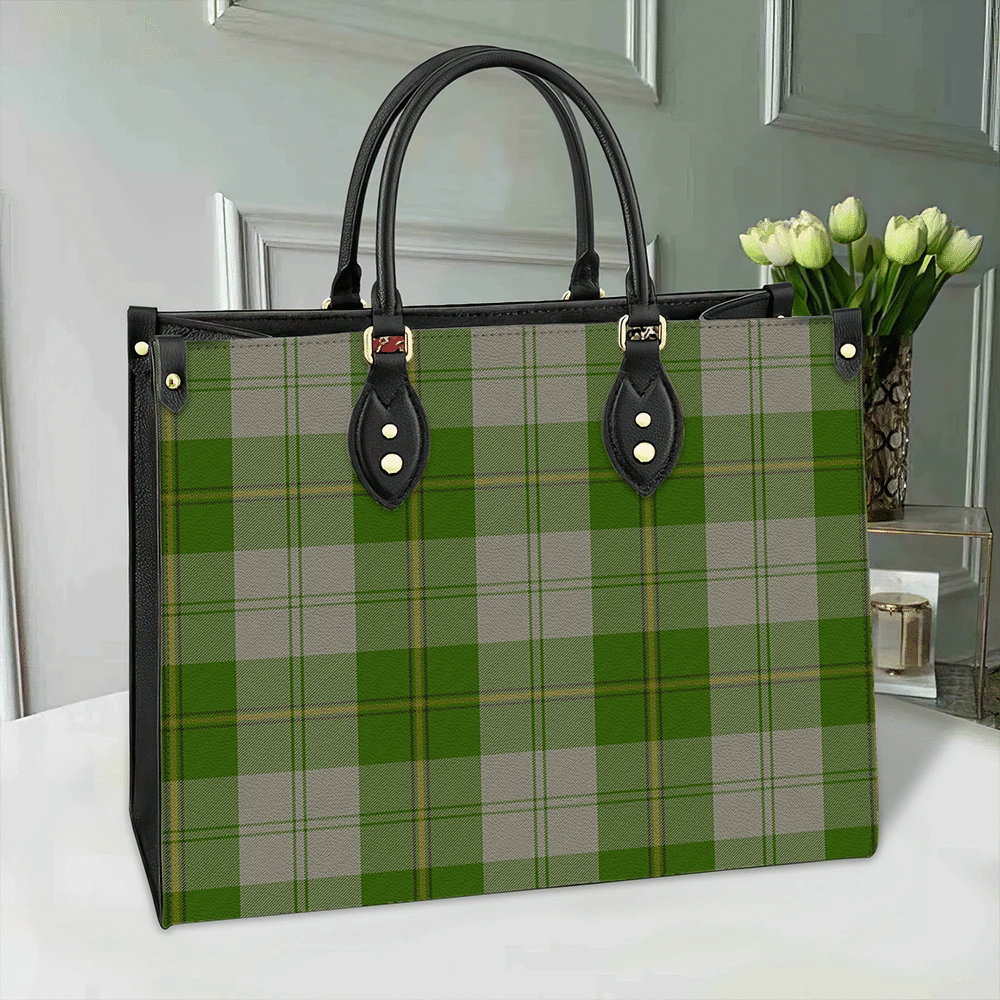 Clan Cunningham Dress Green Dancers Tartan Leather Bag FL21 Clan Cunningham Tartan Today   