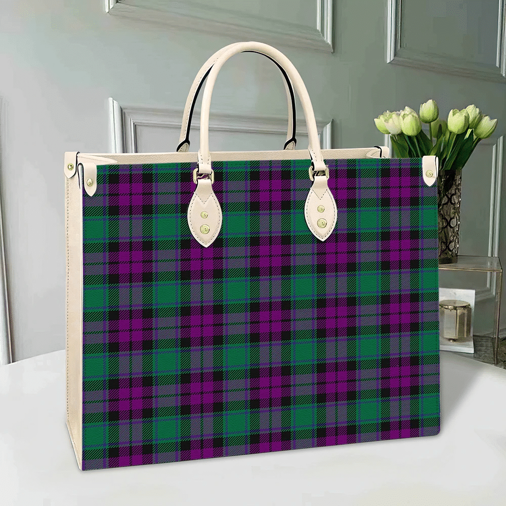 Clan MacArthur Milton Tartan Leather Bag UY46 Clan MacArthur Tartan Today   