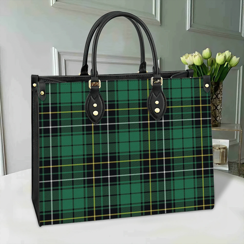 Clan MacAlpine Ancient Tartan Leather Bag PC58 Clan MacAlpine Tartan Today   