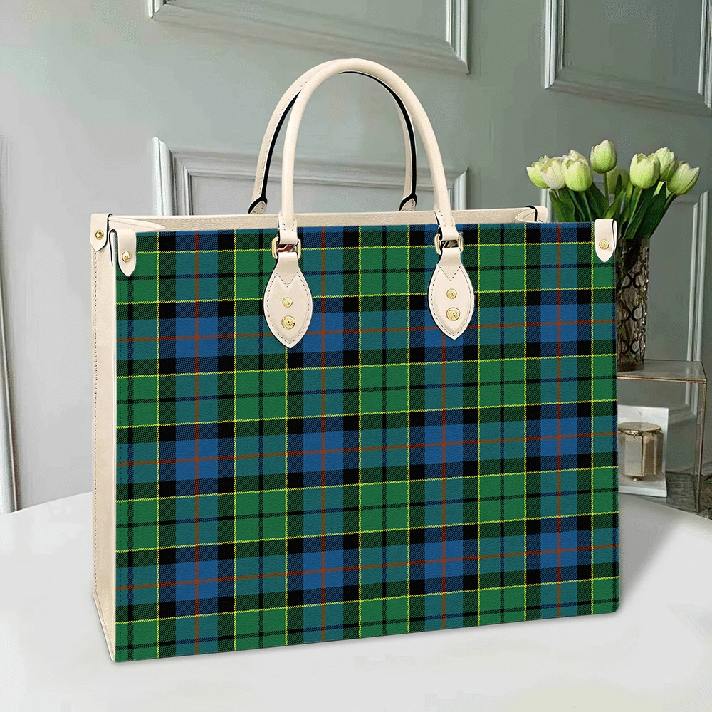 Clan Forsyth Ancient Tartan Leather Bag DH21 Clan Forsyth Tartan Today   