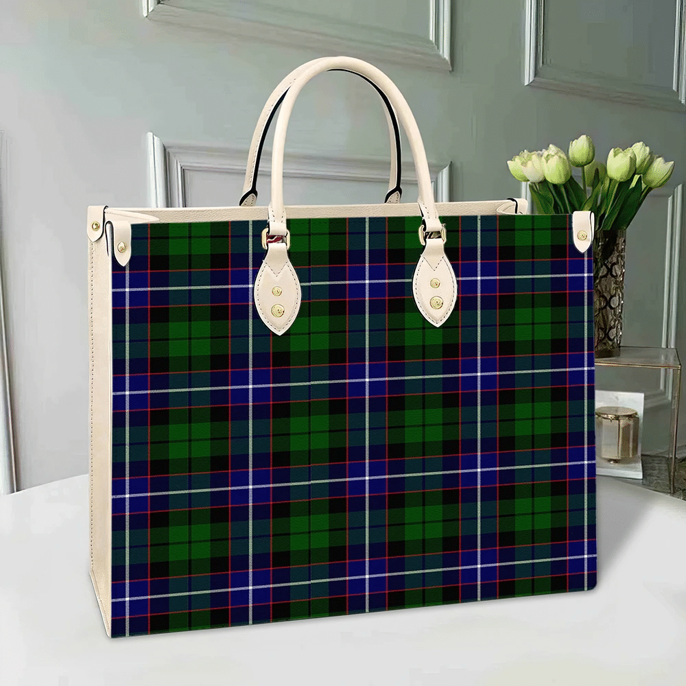 Clan Russell Modern Tartan Leather Bag KH83 Clan Russell Tartan Today   