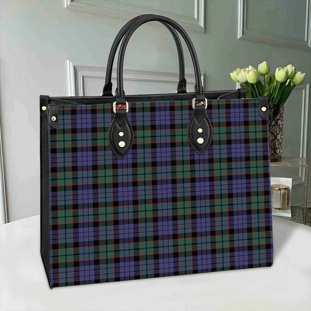 Clan Fletcher Modern Tartan Leather Bag NU76 Clan Fletcher Tartan Today   