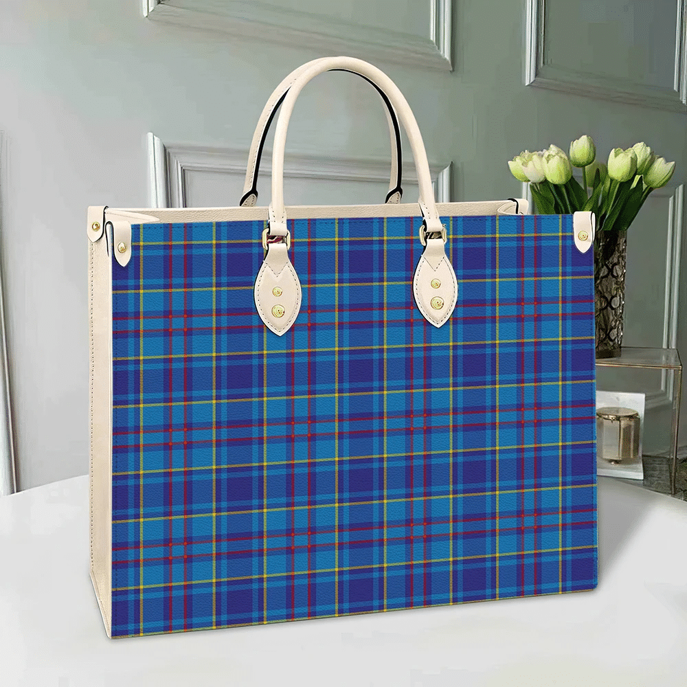 Clan Clan Mercer Modern Tartan Leather Bag YH67 Clan Mercer Tartan Today   