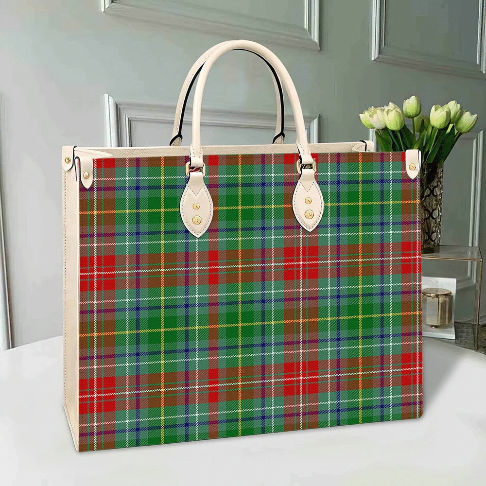 Clan Muirhead Tartan Leather Bag TE28 Clan Muir_More Tartan Today   