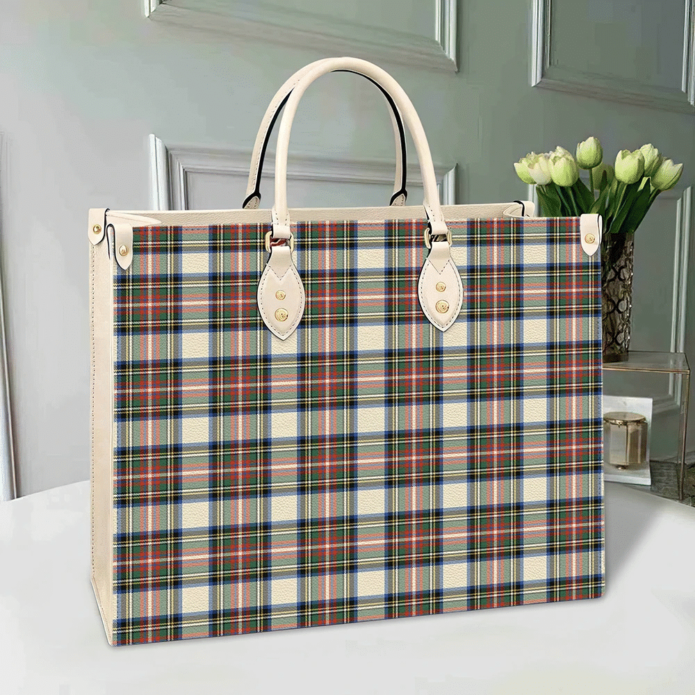 Clan Stewart Dress Ancient Tartan Leather Bag SV74 Clan Stewart Tartan Today   