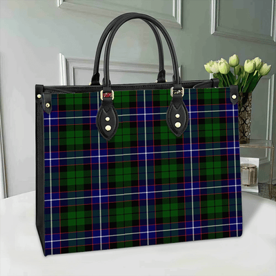Clan Russell Modern Tartan Leather Bag