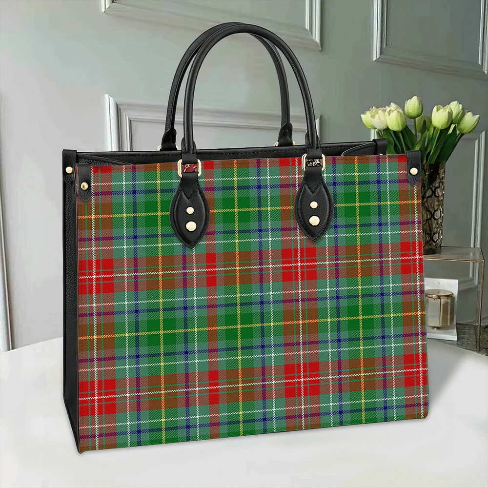 Clan Muirhead Tartan Leather Bag TE28 Clan Muir_More Tartan Today   