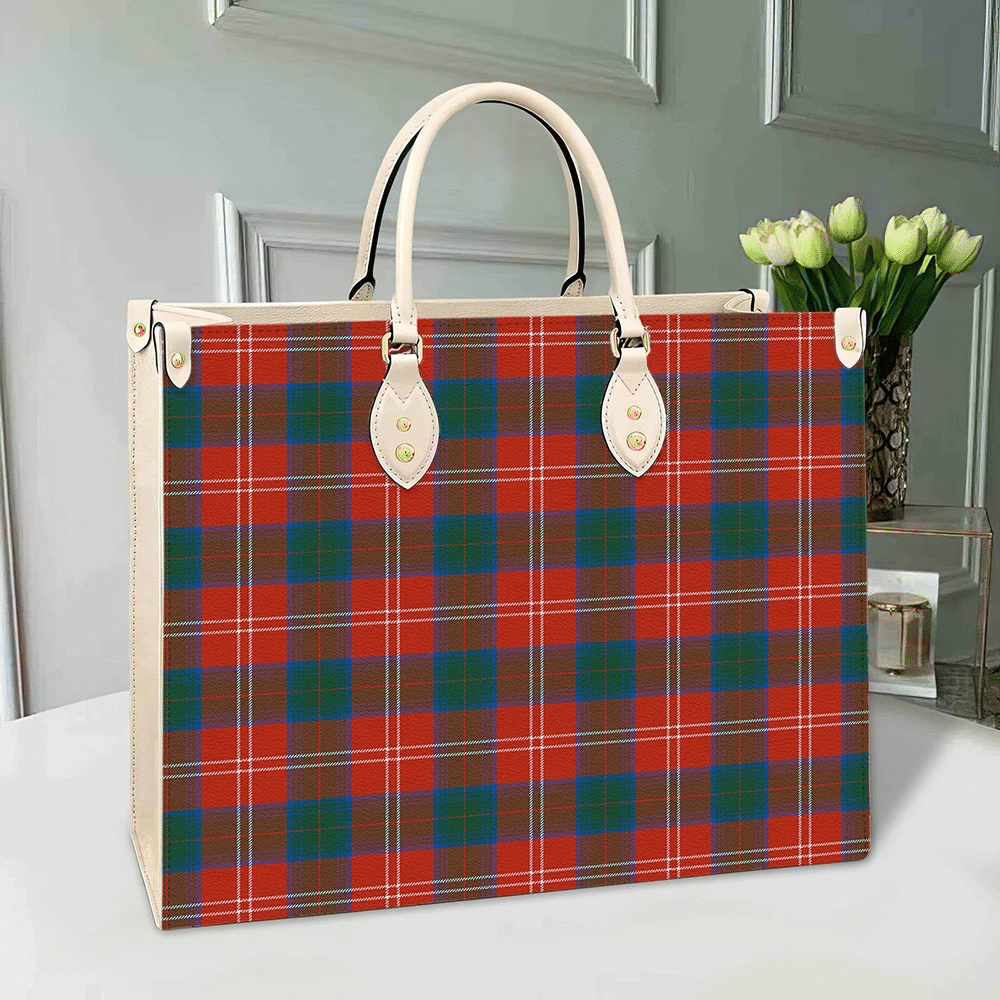 Clan Chisholm Ancient Tartan Leather Bag LZ75 Clan Chisholm Tartan Today   