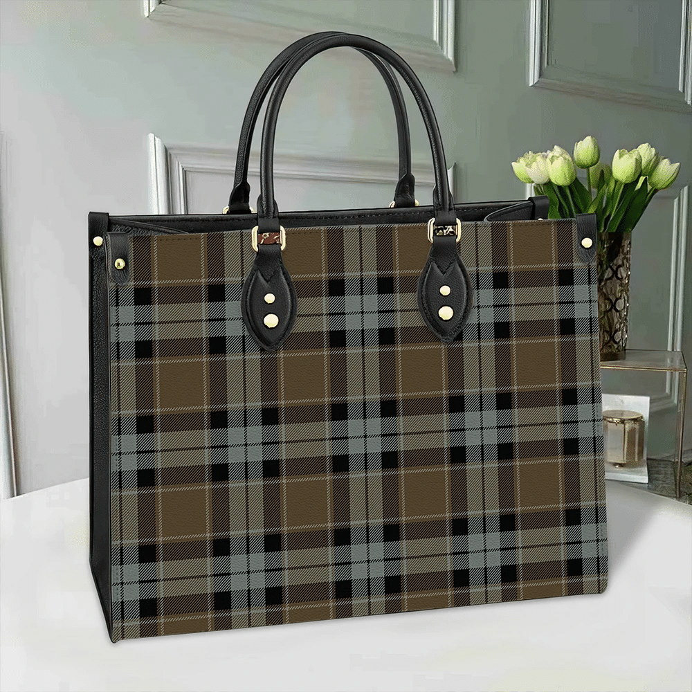 Clan Graham Of Menteith Weathered Tartan Leather Bag GJ75 Clan Graham Tartan Today   