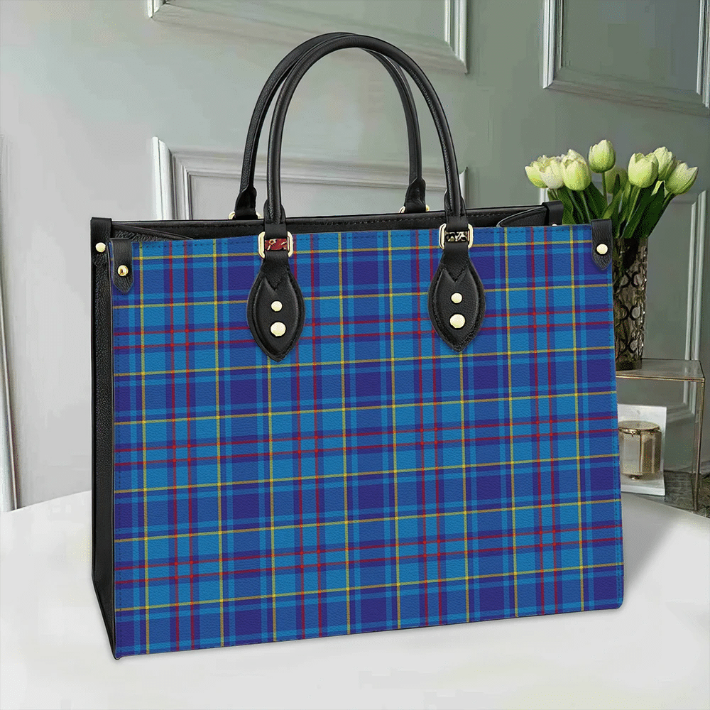 Clan Clan Mercer Modern Tartan Leather Bag YH67 Clan Mercer Tartan Today   