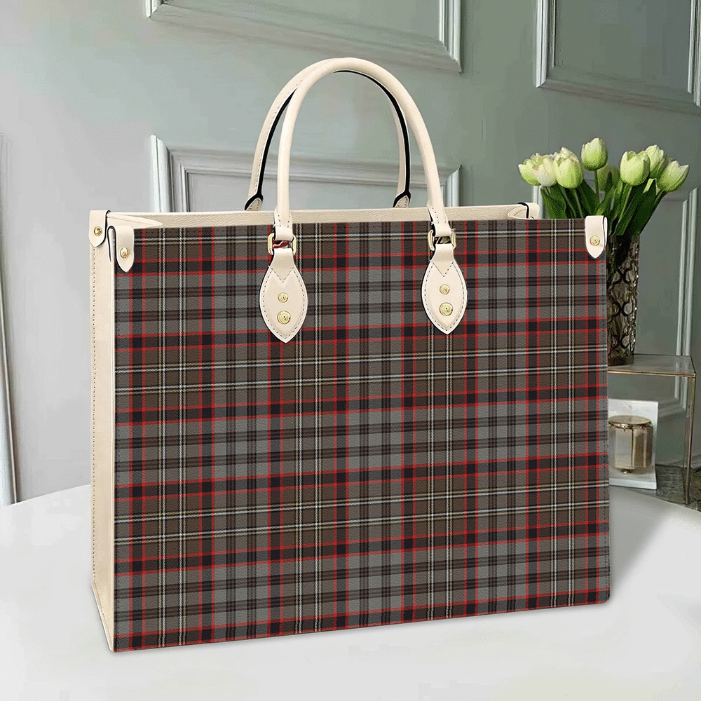 Clan Nicolson Hunting Weathered Tartan Leather Bag ZW50 Clan Nicolson Tartan Today   
