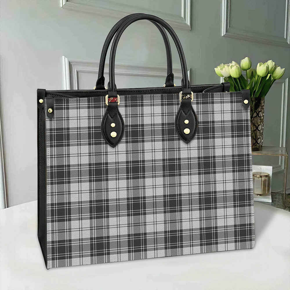 Clan Douglas Grey Modern Tartan Leather Bag VH92 Clan Douglas Tartan Today   