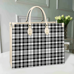 Clan Scott Black & White Modern Tartan Leather Bag ES24 Clan Scott (Scott Tartan) Tartan Today   