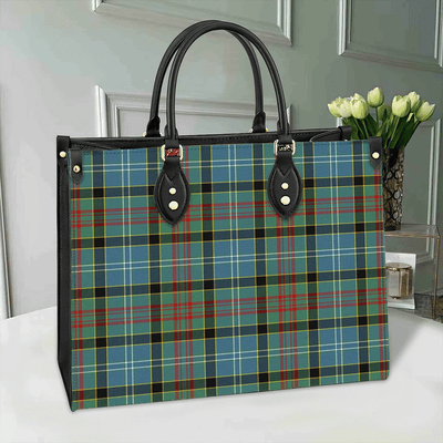 Clan Paisley District Tartan Leather Bag