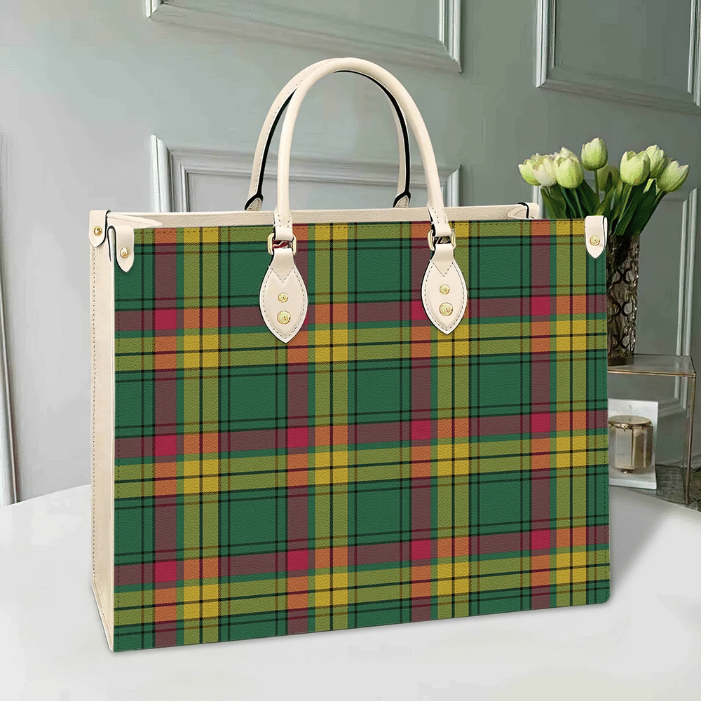 Clan MacMillan Old Ancient Tartan Leather Bag WN24 Clan MacMillan Tartan Today   