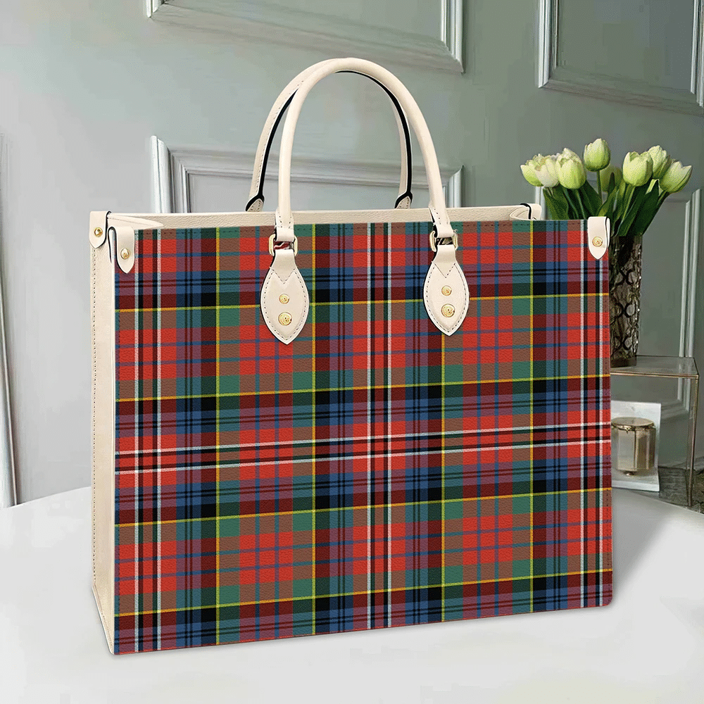 Clan MacPherson Ancient Tartan Leather Bag CL33 Clan MacPherson Tartan Today   