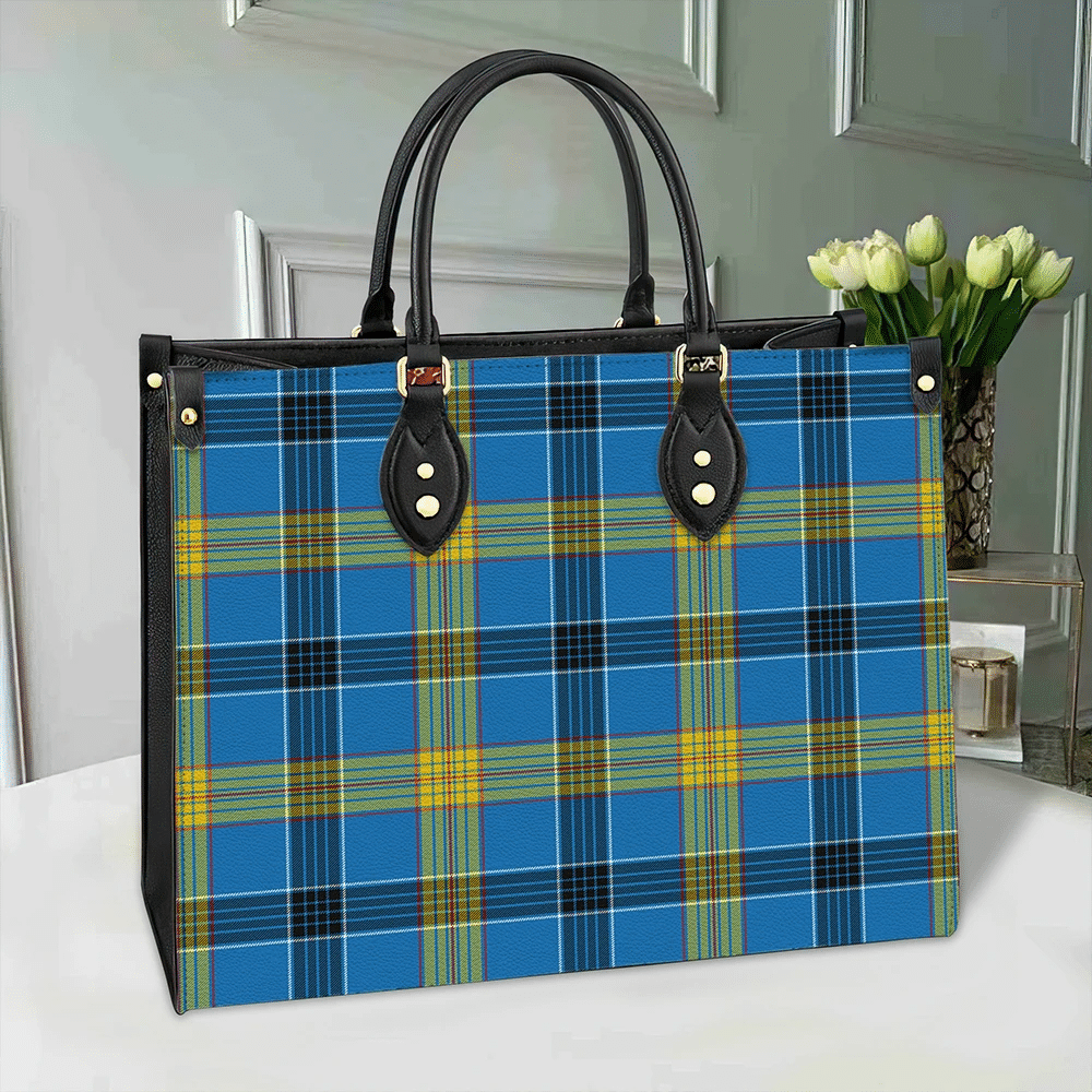 Clan Laing Tartan Leather Bag GL76 Clan Laing Tartan Today   