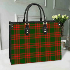 Clan Menzies Green Modern Tartan Leather Bag WI79 Clan Menzies Tartan Today   