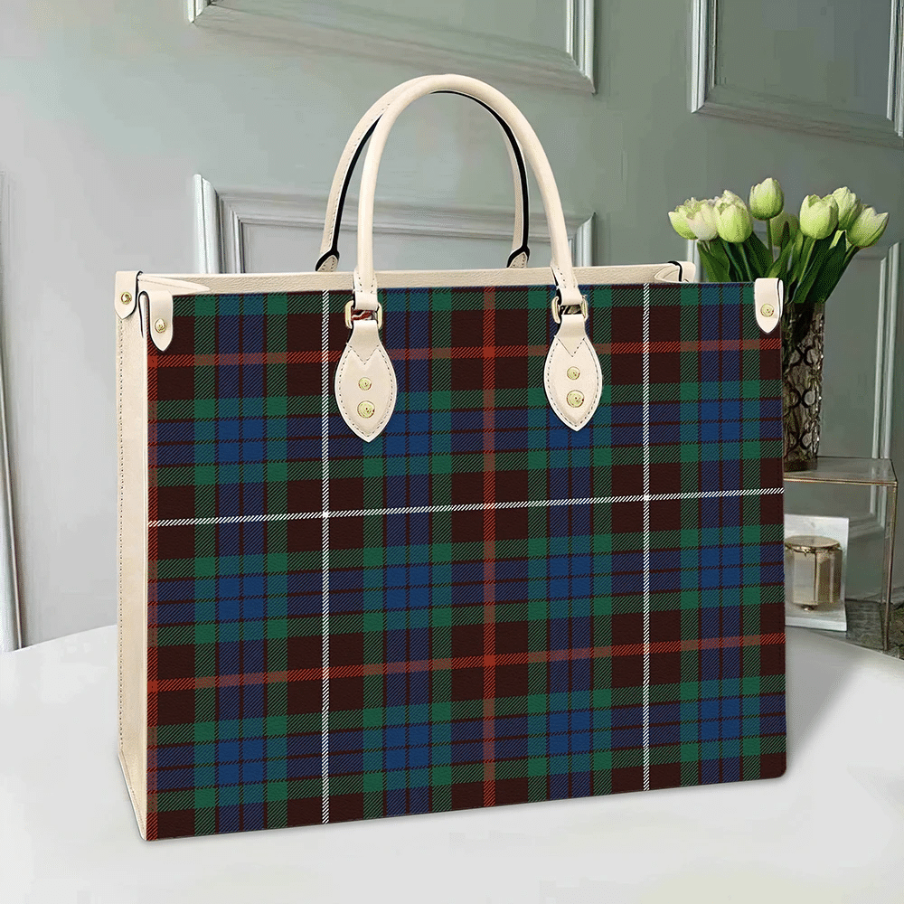 Clan Fraser Hunting Ancient Tartan Leather Bag JT27 Clan Fraser Tartan Today   