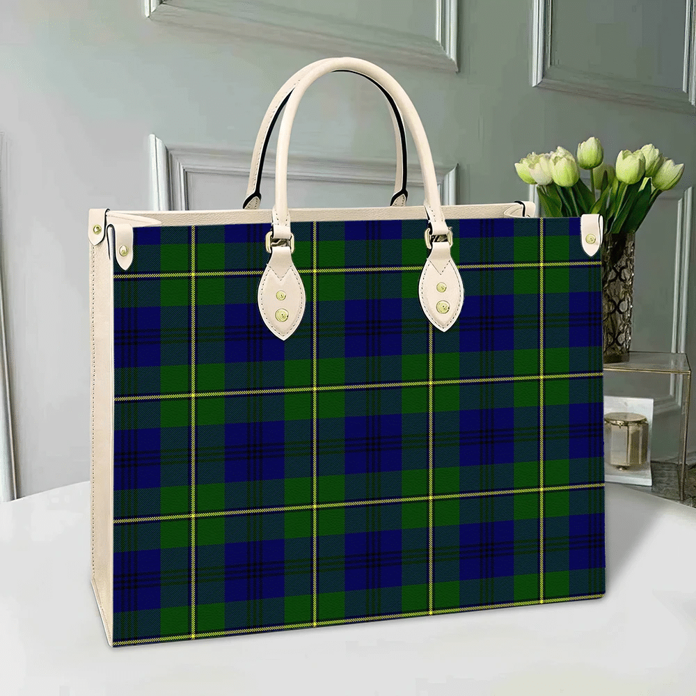 Clan Johnston Modern Tartan Leather Bag TY66 Clan Johnston Tartan Today   