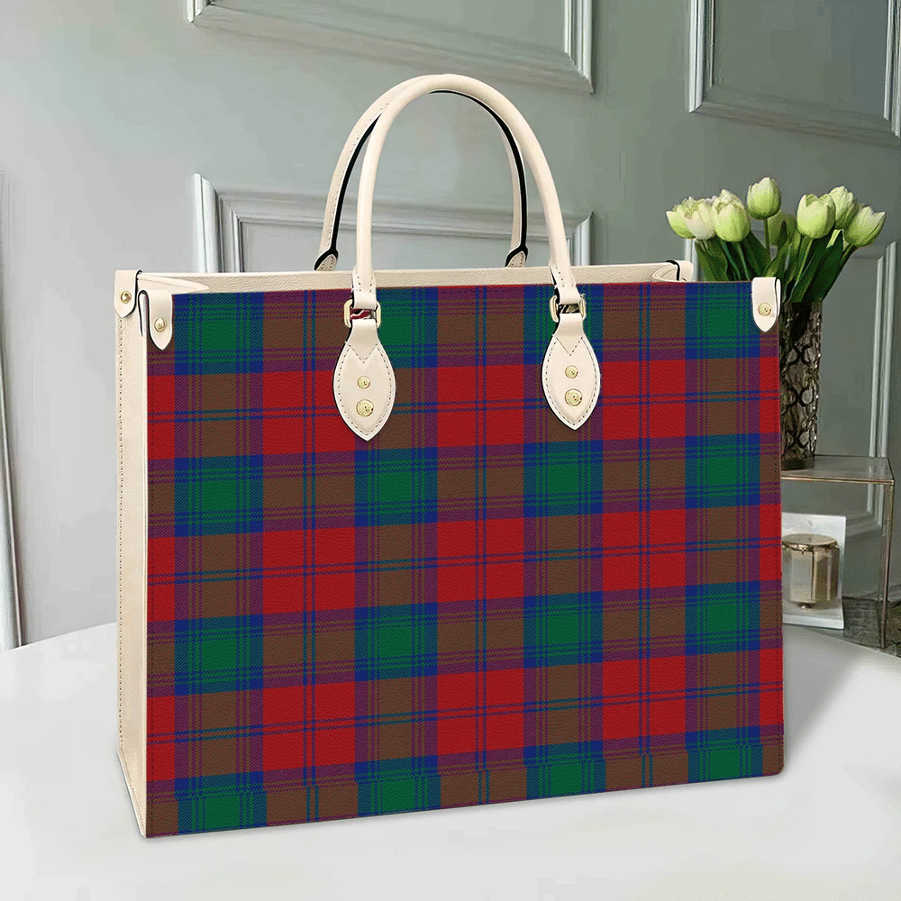 Clan Lindsay Modern Tartan Leather Bag QT41 Clan Lindsay Tartan Today   