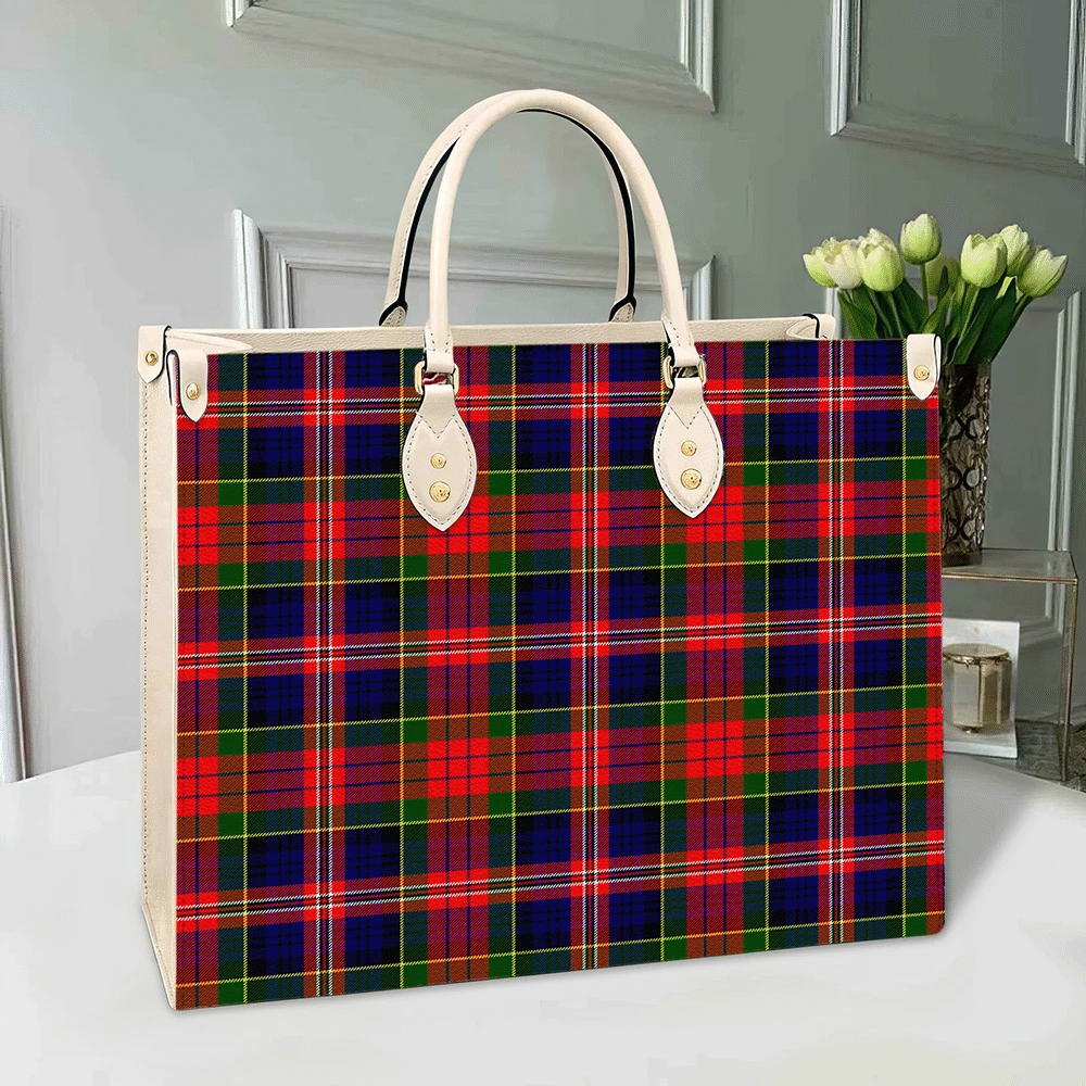 Clan MacPherson Modern Tartan Leather Bag ZJ77 Clan MacPherson Tartan Today   