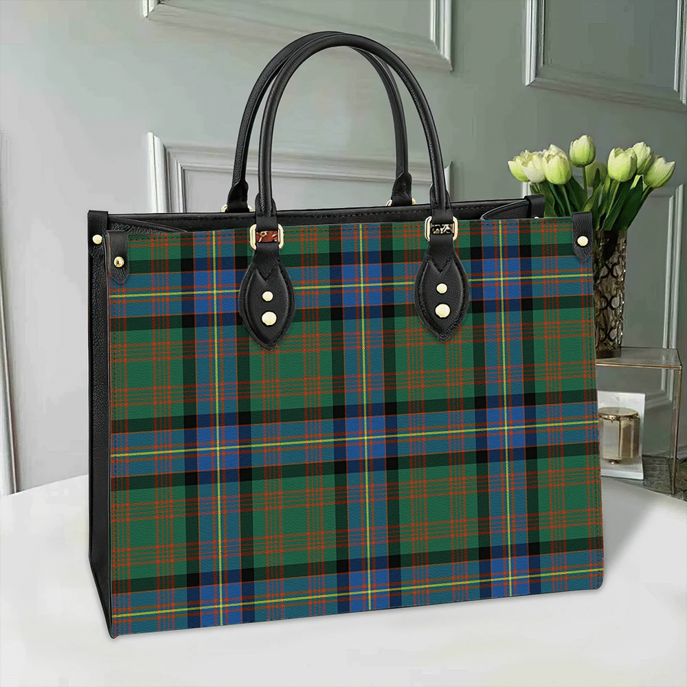 Clan Cochrane Ancient Tartan Leather Bag QP63 Clan Cochrane Tartan Today   