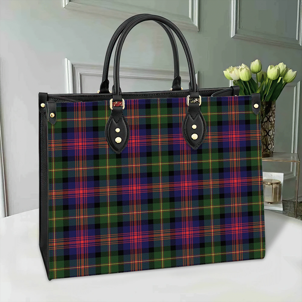 Clan Logan Modern Tartan Leather Bag QN28 Clan Logan Tartan Today   
