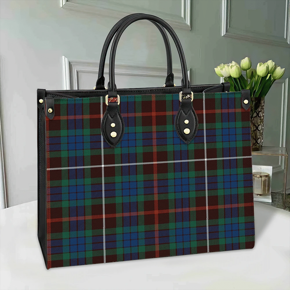 Clan Fraser Hunting Ancient Tartan Leather Bag JT27 Clan Fraser Tartan Today   