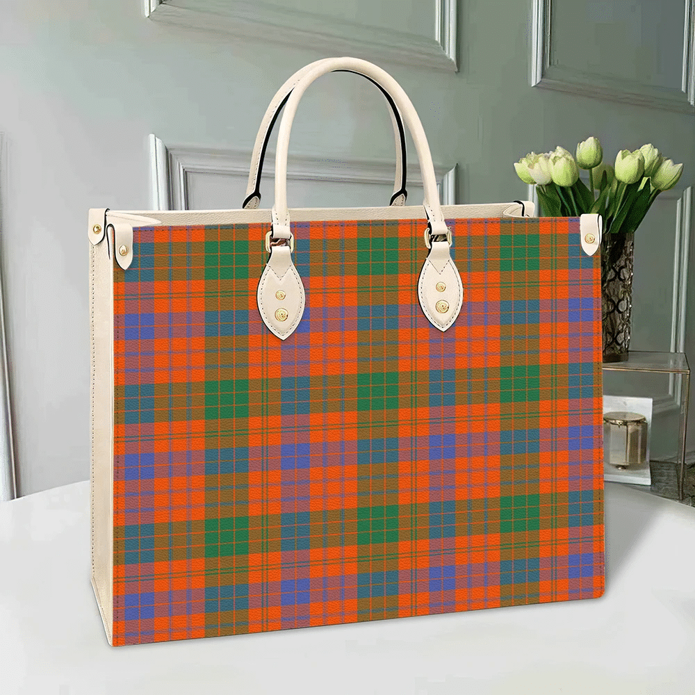 Clan Ross Ancient Tartan Leather Bag QI97 Clan Ross Tartan Today   