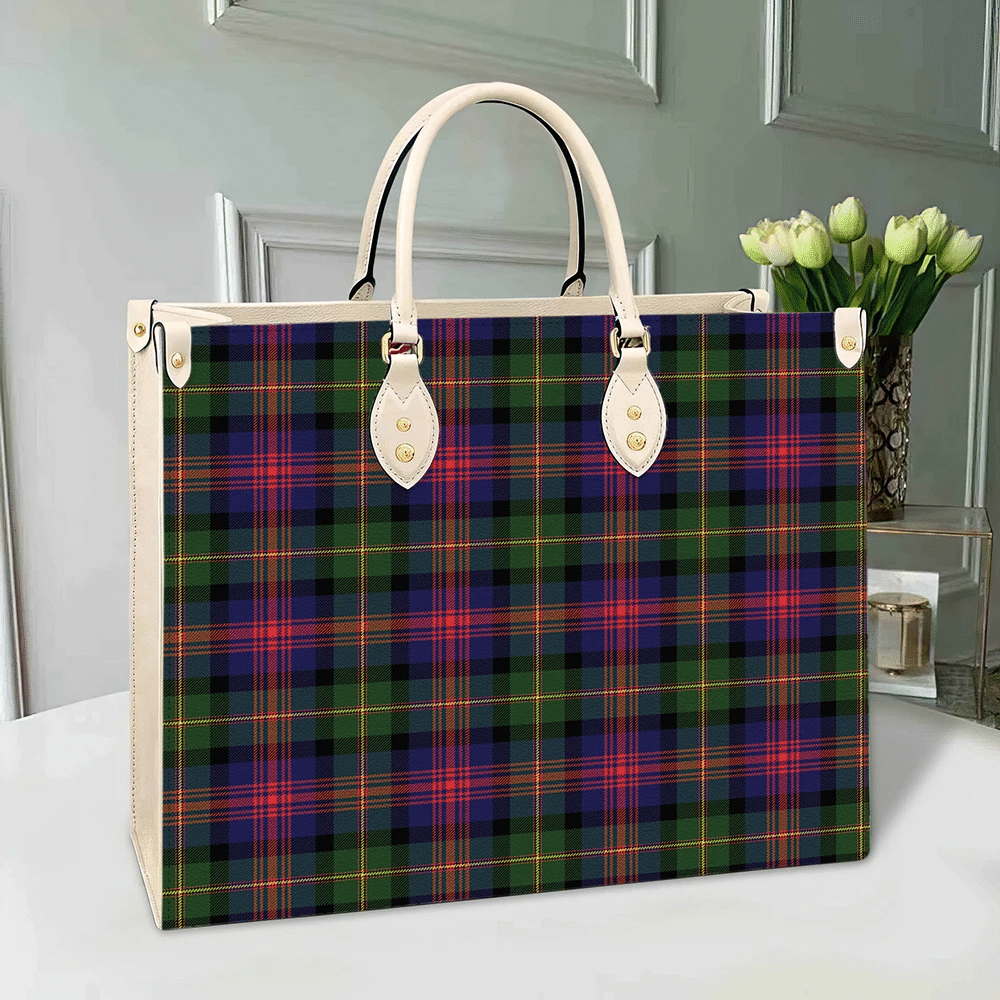 Clan Logan Modern Tartan Leather Bag QN28 Clan Logan Tartan Today   