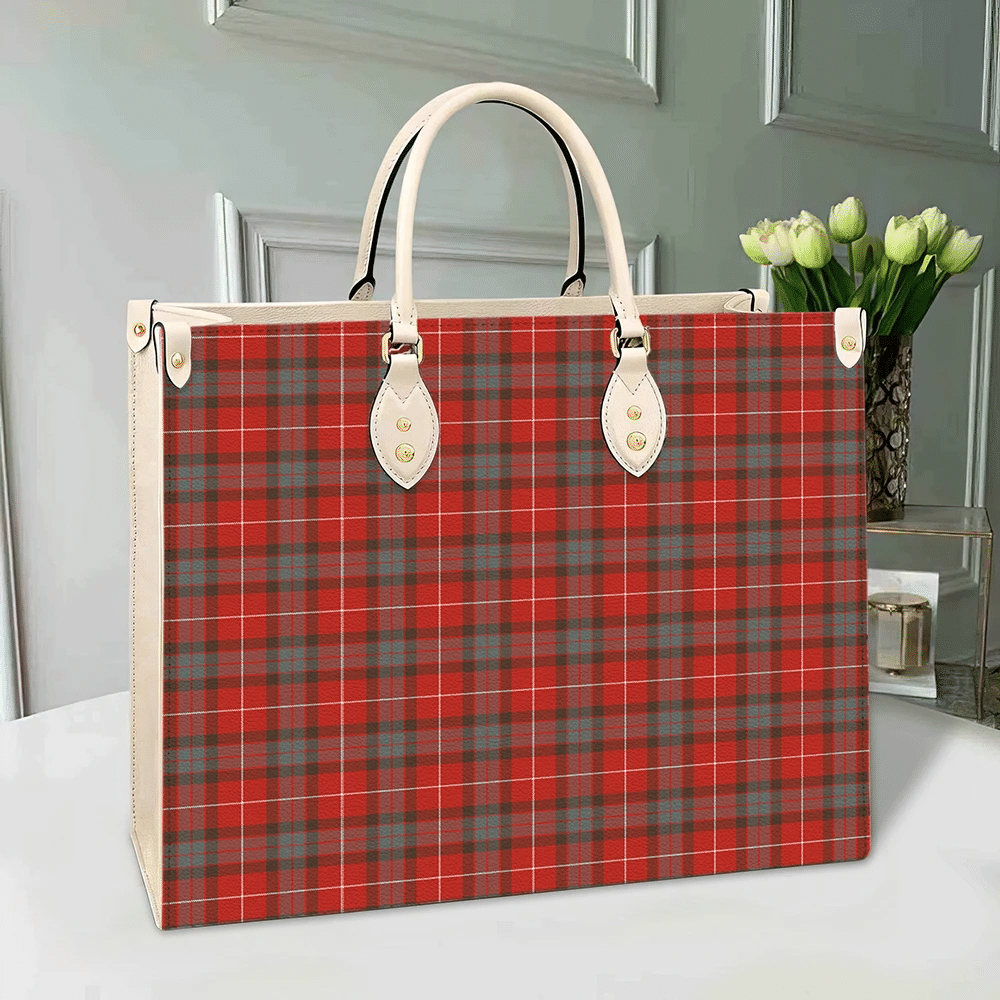 Clan Fraser Weathered Tartan Leather Bag DI16 Clan Fraser Tartan Today   