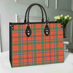 Clan Munro Ancient Tartan Leather Bag EP86 Clan Munro Tartan Today   