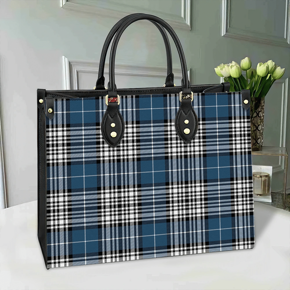 Clan Napier Modern Tartan Leather Bag LS54 Clan Napier Tartan Today   