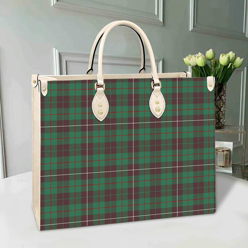 Clan MacKinnon Hunting Ancient Tartan Leather Bag EU31 Clan MacKinnon Tartan Today   