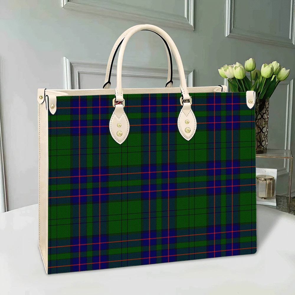 Clan Lockhart Modern Tartan Leather Bag WG19 Clan Lockhart Tartan Today   