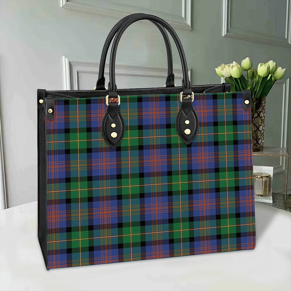 Clan Logan Ancient Tartan Leather Bag PD19 Clan Logan Tartan Today   