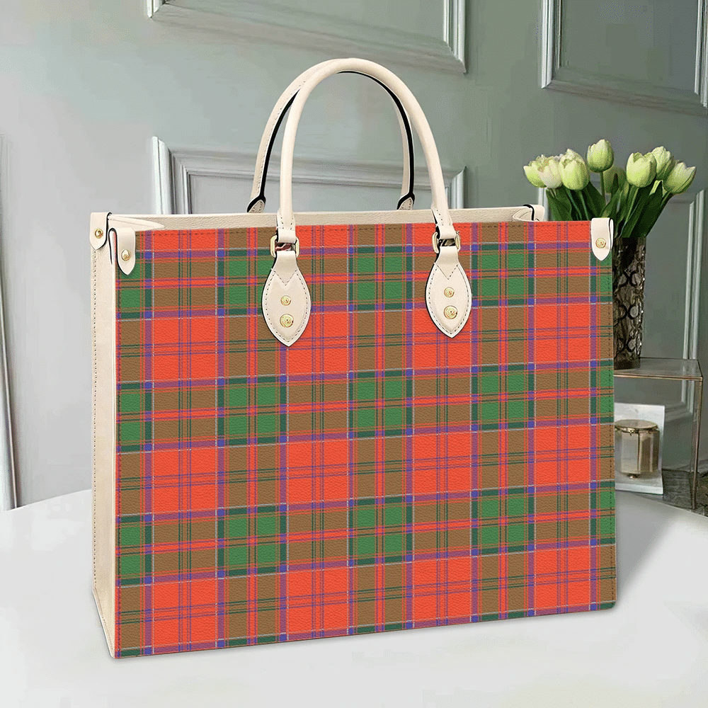 Clan Grant Ancient Tartan Leather Bag BY71 Clan Grant Tartan Today   